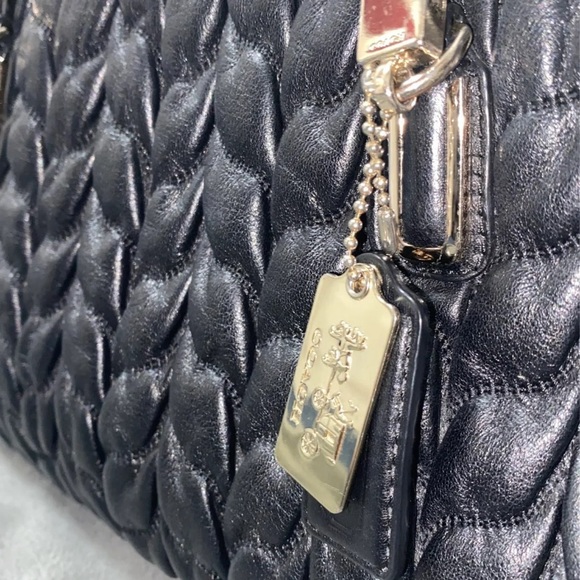 RARE COACH Madison gathered leather Chevron black shoulder bag - Picture 5 of 11